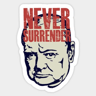 Winston Churchill - Never Surrender Quote Sticker